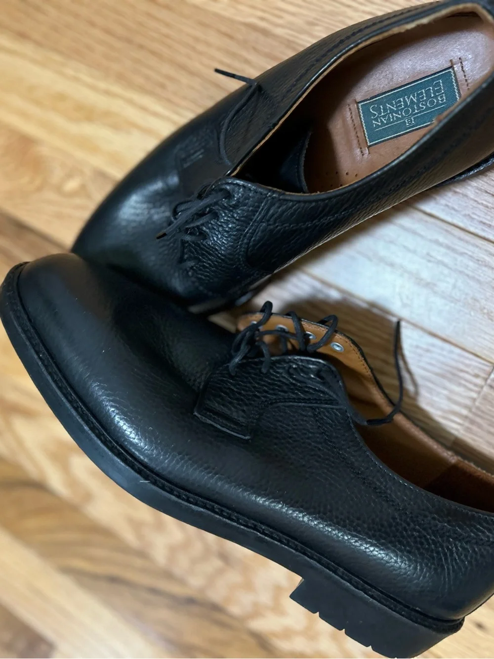 Bostonian Black Leather Derby Shoes